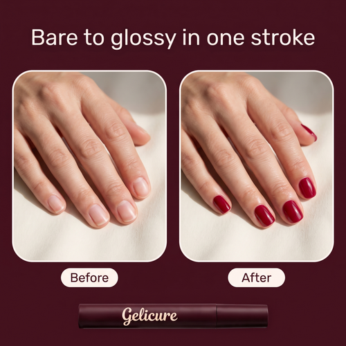 Gelicure Nail Pen before and after on natural nails